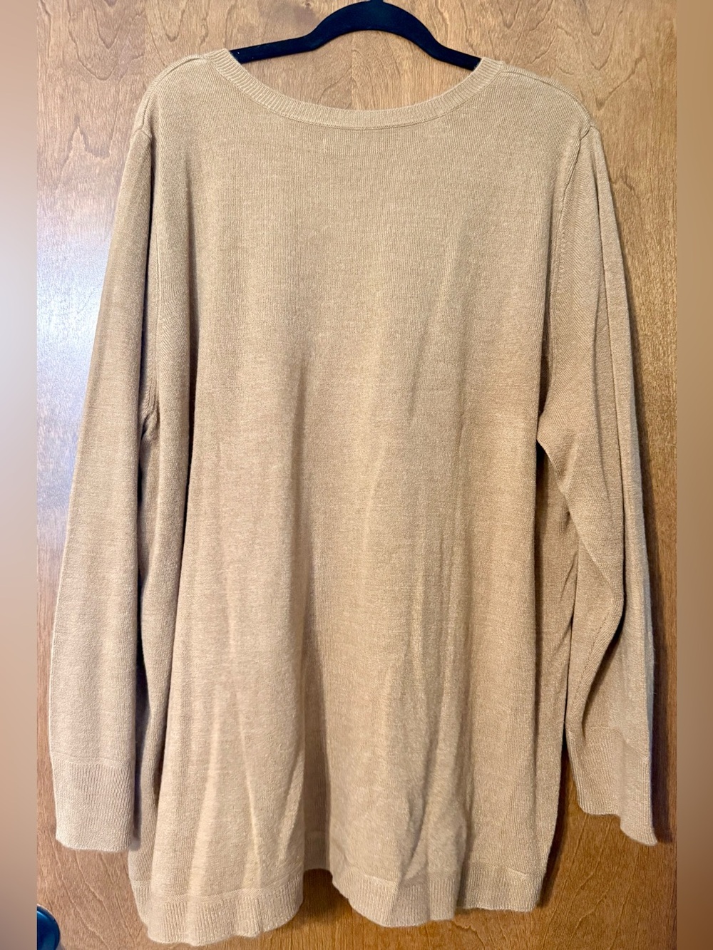 Women’s V-Neck Sweater - Camel - Picture 3 of 3